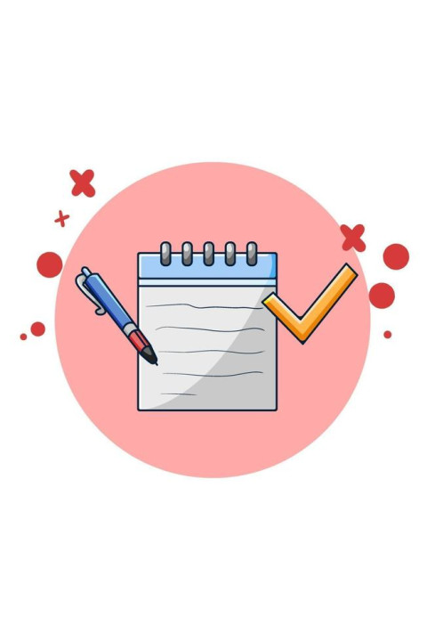 3226854 check note en pen icon cartoon illustratie vector