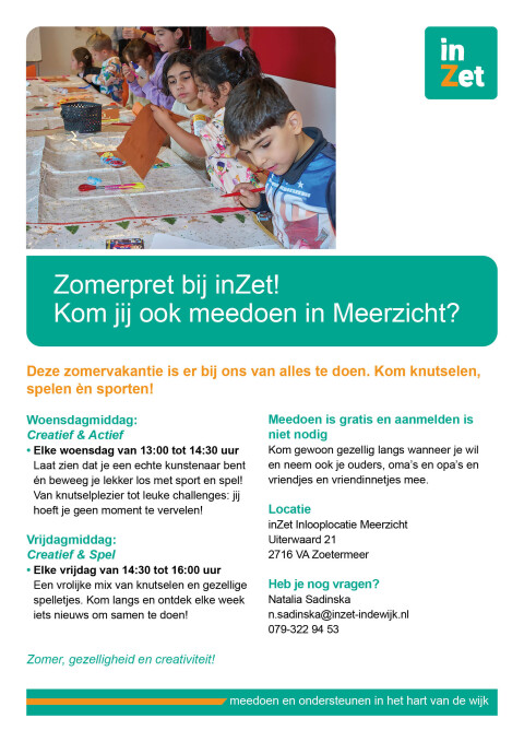 Flyer Zomervakantie bij inZet Meerzicht 2025